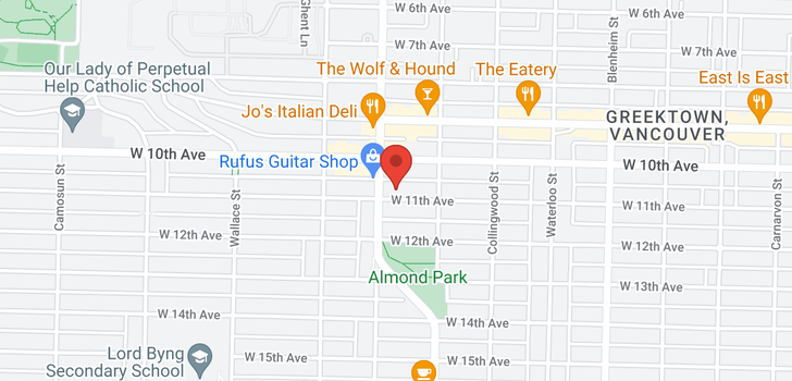 map of 201 3669 W 11TH AVENUE